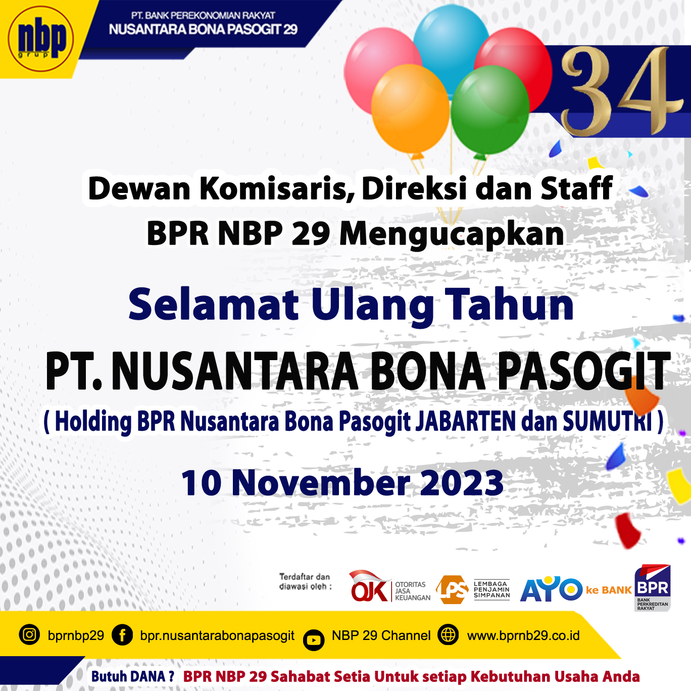 Selamat ulang tahun PT. Nusantara Bona Pasogit yang ke- 34